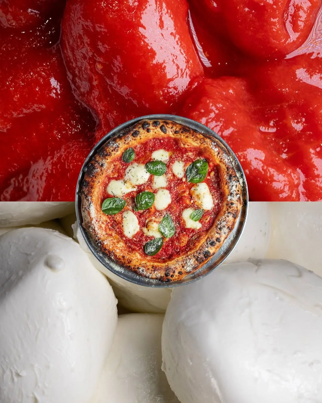 Πίτσα Rinascita του Knack & Snack σε σύνθεση με ντομάτα και mozzarella